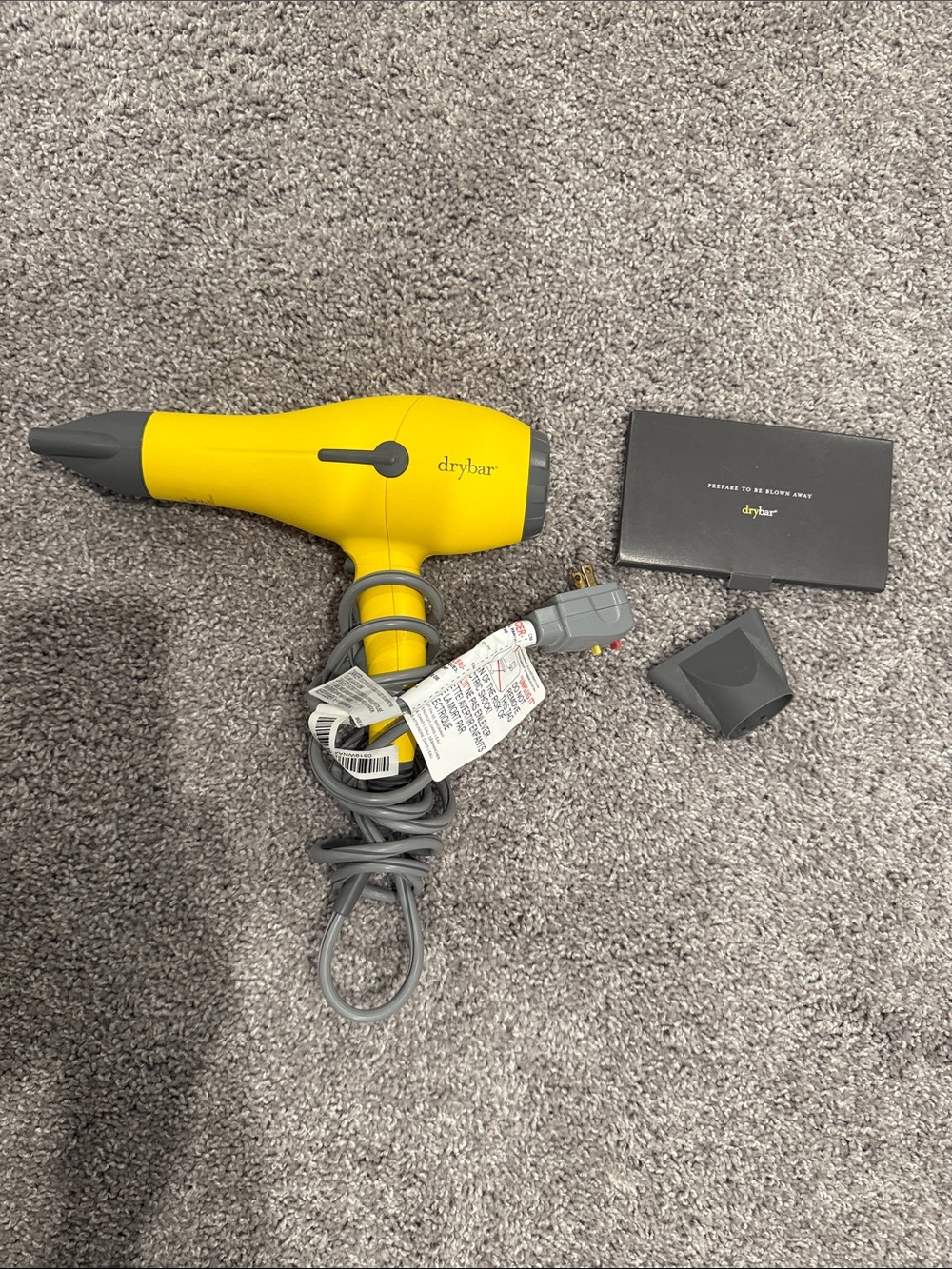 Drybar Yellow & Gray Professional Hair Dryer with Nozzle